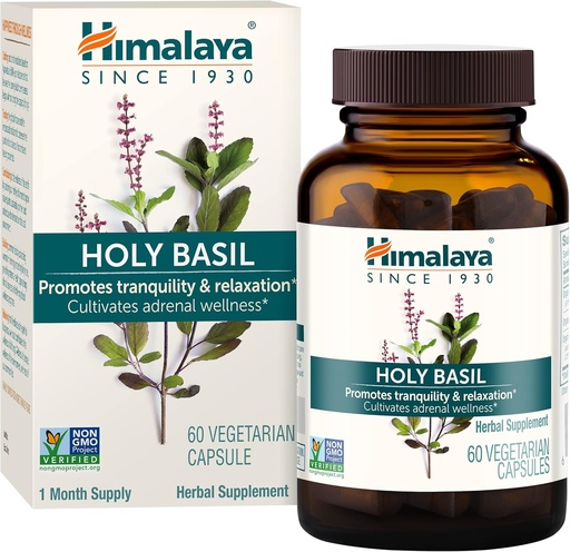 [BRSWIFT2DEGWY332] Himalaya Holy Basil - Herbal Adrenal Support for Stress Relief, Relaxation, Energy Support and Occasional Sleeplessness - Vegan, Non-GMO, Gluten Free, 720 mg, 60 Capsules
