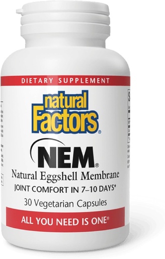 [BRSWIED4PMCR4ELC] Natural Factors, NEM Natural Eggshell Membrane, Promotes Joint Comfort and Flexibility, 30 Capsules