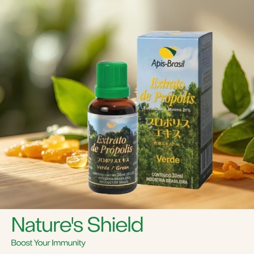 [BRSRAED7BF4AYHQY] Brazilian Green Bee Propolis Liquid Extract 21% (30ml) - Natural Immune Support - Antioxidant - Pack of 1