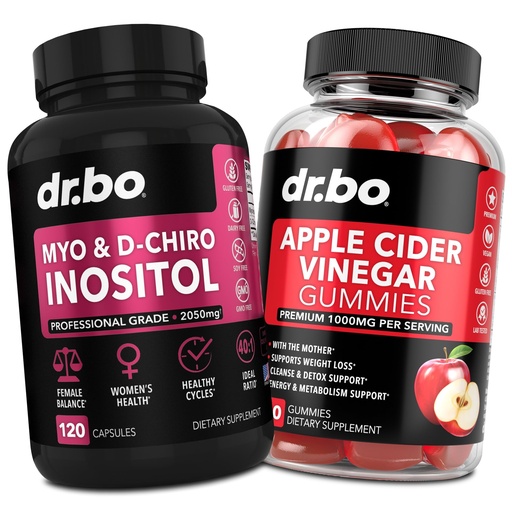 [BRSRAAA5OEAROYD6] Myo-Inositol & D-Chiro Inositol & ACV Gummies - 40:1 Ratio Hormone Balance for Women & Apple Cider Vinegar Gummies - Supplements to Support Menstrual Cycle & Female Health