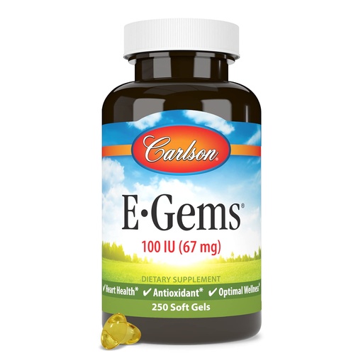 [BRSWIYILOAMWA2LC] Carlson - E-Gems, 100 IU, Heart Health & Optimal Wellness, Antioxidant, 250 soft gels