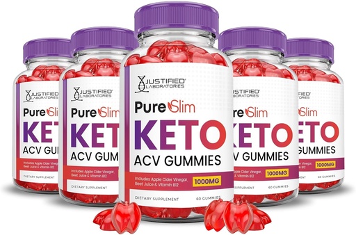 [BRSROAI6CIMBSEI2] Justified Laboratories (5 Pack Pure Slim Keto ACV Gummis Advanced Formula 1000MG PureSlim Keto Gummies Apfelessig mit Granatapfelfettsaft Pulver B12 Vegan Non GMO 300 Gummys