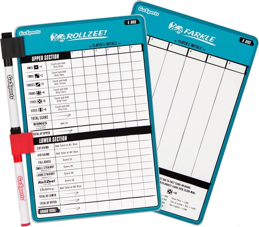 [BRSWGHA2CECAKDIY] GoSports Dry Erase Rollzee and Farkle Scoreboard - Giant Size with 2 Pens