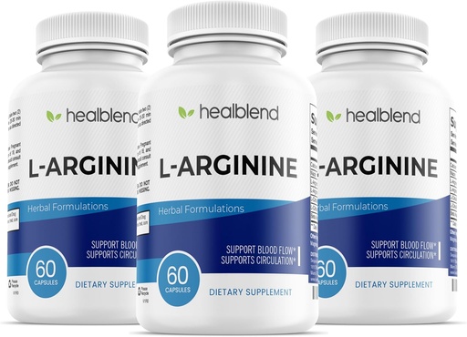[BRSROBQ2OUMQ4HTP] healblend L-Arginine Plus: Calcium, Niacin, L-Arginine Blend, L-Citrulline Complex & Beta Alanine - 180 Capsules (3 Pack)