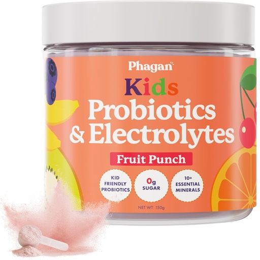 [BRSRA2TYDINWCHTB] Kids Electrolyte + Probiotic Powder - Dual-Action Hydration & Immune Support with Zinc - Zero Sugar, Plant-Based Formula for Toddlers & Active Children - Fruit Punch, 30 Servings