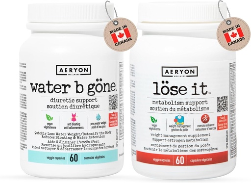 [BRSW2ZAFOV7BGFLL] Water B Gone [20 Day Supply] & Lose It [30 Day Supply] - Value Pack – Diuretic Pills for Women – Reduce Water Retention and Bloating – Find PMS Relief – 60 Vegan Capsules