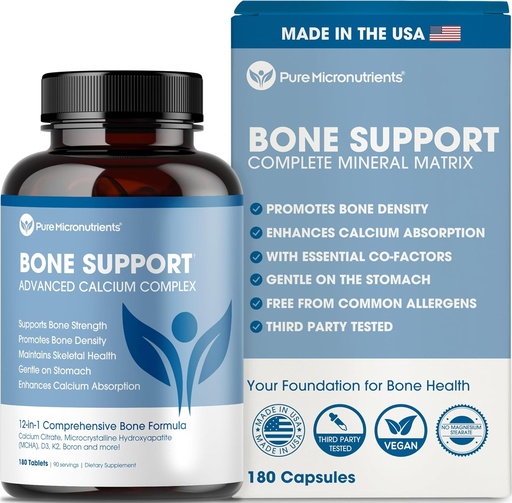 [BRSWIHA3CIGQA3Q5] Supplemento di calcio per le donne e gli uomini - Citrato di calcio & Hydroxyapatite + Vitamina D3 K2 Magnesium Zinc & More per la salute completa del chiodo, 180 compresse