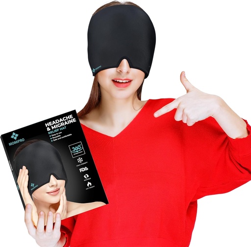 [BRSROFD4BN7RQGQ3] Migraine Headache Relief Cap, 360 Full Head Hot and Cold Therapy Hat with Cool Gel, Ice Head Wrap and Cold Pack Mask, Eye Cap for Tension and Stress Relief