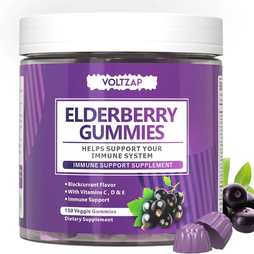 [BRSRAZQBCIBRQYA6] Elderberry Gummies Immune Support Supplement: Elderberry Vitamin C and Zinc Provide Antioxidant Support Gluten Free 130 Gummies