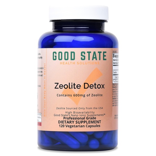[BRSRMEANOQMWCCD6] Good State | Zeolite Detox Supplement Clinoptilolite Capsules for Adults and Kids | Optimal Absorption Nano-Ionic Zeolite for Effective Body Detox and Cleanse | 600 mg Each Serving, 120 Veggie Caps