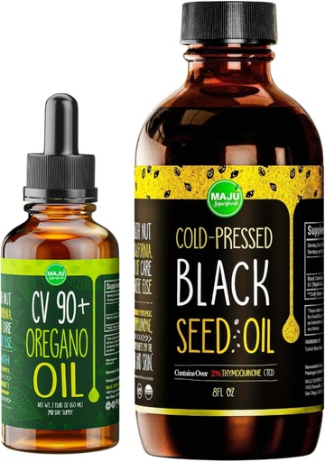 [BRSRABTYBYHGGF32] Maju Superfoods Oregano y Black Seed Oil Bundle