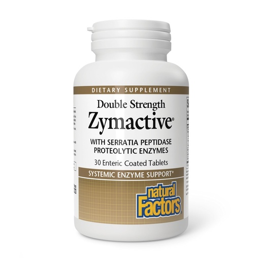 [BRSWIYT3PMMWYGTM] Natural Factors - Zymactive Proteolytic Enzyme Double Strength, Supports a Healthy Inflammatory Response to Help Muscle and Joint Function, Gluten Free, Non-GMO, 30 Enteric Coated Tablets