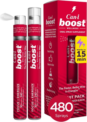 [BRSRAZT4DN4BM3A6] Can-i Boost Energy Spray for Women in Menopause and Perimenopause Quickly Supporting Forgetfulness and Brain Fog, 60 Servings