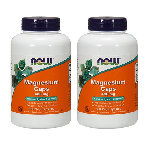 [BRSWIYYPOMNWGHTI] NOW Magnesium 400mg,180 Capsules (Pack of 2)