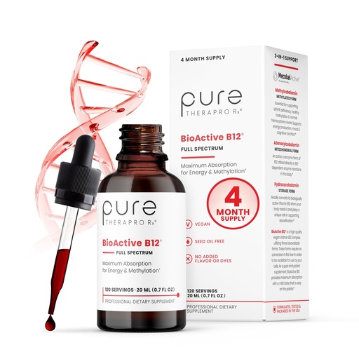 [BRSWYZQDBMPAIAIZ] BioActive B12 Full Spectrum Vegan Methylated Vitamin B12 Sublingual Liquid Methylcobalamin, Hydroxocobalamin & Adenosylcobalamin 1,250 mcg per Drop (4 Drops = 5,000mcg / 4 Month Supply) 20 ml