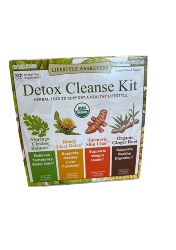 [BRSWGGIQOEMQM3TD] Lifestyle Awareness Detox Cleanse Kit, Herbal Teas to Support a Healthy Lifestyle 40 teabags