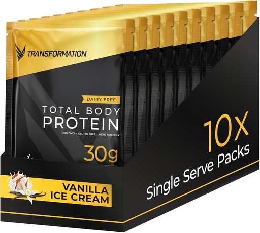 [BRSW2BQLBN7Q4FI3] Transformation Protein Super Blend | Egg White, Collagen Peptides, and Plant Protein | 15 Billion CFU Probiotics | Digestive Enzymes | MCT Oil | Low Carb Shake for Men & Women | Vanilla, 10 Pack