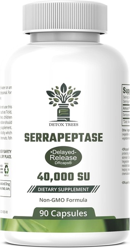 [BRSRAGATBEAWKHLJ] Serrapeptase Supplement 40,000 SPU - All-Natural Proteolytic Enzyme for Sinus, Respiratory, and Joint Health - Non-GMO, Gluten-Free, and Vegan-Friendly Capsules - 90 Capsules