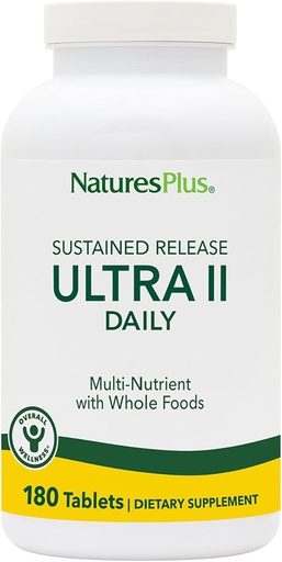 [BRSROFIKOJYBQ3YZ] NaturesPlus Ultra II Daily - 180 Tabletler, 2 Paket - Genel Well-Being için Tüm Gıdalarla Multivitamin - Destekler Enerji & Immune Health - Sustained Release - 360 Servisler