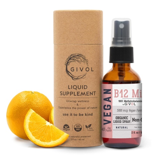 [BRSWGADROIORYC3H] B12 Liquid Spray Mist – Hydrating Fine Mist Spray for Everyday Use – Easy Absorption & Convenient Application for Kids & Adults - 2 Fl Oz / 60 ml Travel-Friendly Bottle – 240 Spray Supply