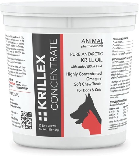 [BRSWG2YYDEMQAG3B] Animal Pharmaceuticals 60 Count Krillex Concentrate Formula Supplement