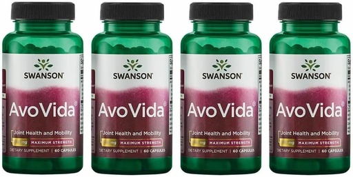 [BRSWGFD3BYHA4AYV] Swanson AvoVida - Natural suplementari Promoting Objectal Health and Motory - Avocado & Soybean Unsapifsibles per donar suport a Cartilage i Tarcyal - 60 Capules, 300mg Each) (4 paquet)