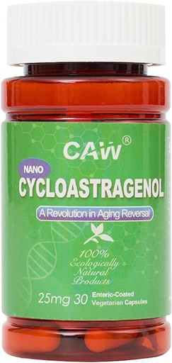 [BRSWYGL3BF6QADQV] CAW Nano Cycloastragenol 98% 25mg 30 Caps ⋅ Telomerase Activation DNA Reparar Silencio Inmunity Boost Better Absorption ← Capsules Vegetarianos Coados por Entraic (1 Bottle)