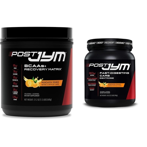 [BRSRAY33CMBGYEI6] Post JYM Active Matrix Post-Workout BCAAs, Glutamine, Creatine HCL & Dextrose Carbs for Muscle Growth, Strength & Recovery, 30 Servings