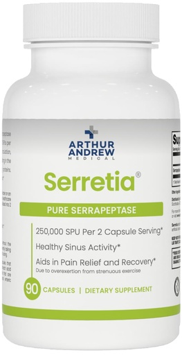 [BRSWIZATBIAQKHLY] Arthur Andrew Medical, Serretia, Serrapeptase Formula for Muscle and Sinus Support, 90 Capsules