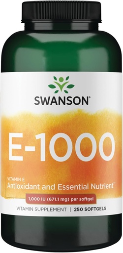 [BRSWIYY5BFYWIALY] Swanson Natural Vitamin E 1000 Iu (671.10 Milligrams) 250 Sgels