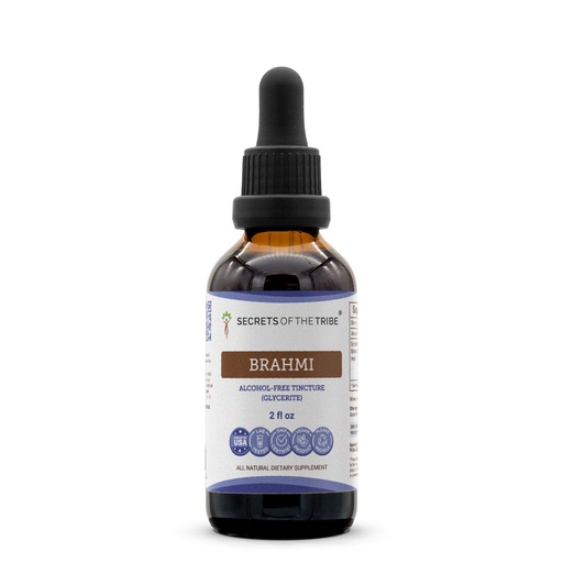 [BRSWEBINO57GKEYV] Secrets of the Tribe Brahmi Tincture Alcohol-Free Extract, Brahmi (Bacopa Monnieri) 2 oz
