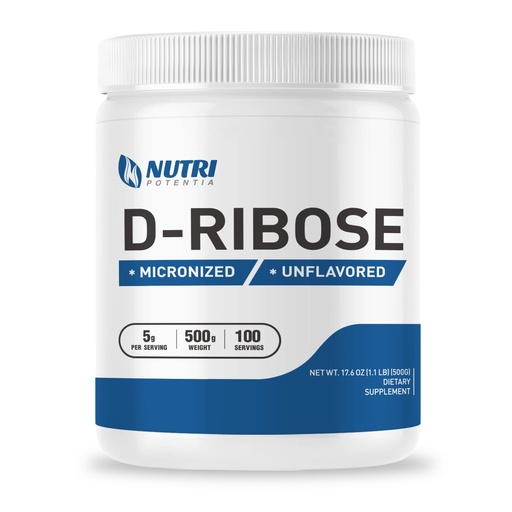 [BRSROZYFCEPBQHIU] Pure D-Ribose Powder - Ribose Powder Supplement, Supports Energy - Unflavored - Gluten Free (500 Grams - 1.1 Lbs)