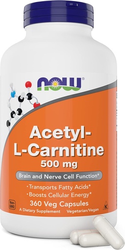 [BRSWGGQZA4GWEGTO] Most élelmiszerek Acetyl L karnitin 500mg, 360 Veg kapszula - Non-GMO ACL 500 mg Caps