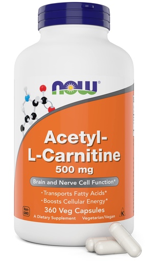 [BRSWGGQZA4GWEGTO] NOW Foods Now Acetyl L Carnitine 500mg, 360 Veg Capsules - Non-GMO ACL 500 mg Caps