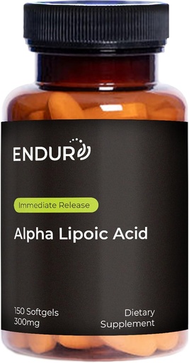 [BRSRMFIQOABWYFL5] Endur Alpha Lipoic Acid, Antioxidant Defense & Cellular Energy Support, Comunicado inmediato, Vegan, Gluten Free, 300mg (150 Softgels)