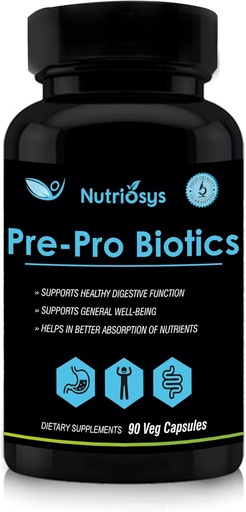 [BRSW2BIBCV4AYAAY] Pre and Probiotics for menn støtter digestiv helse, Gut balanse og immunfunksjon | Prebiotika og probiotika for kvinner og voksne | Daily Pre Probiotic Supplement – 90 Veggie Kapsler