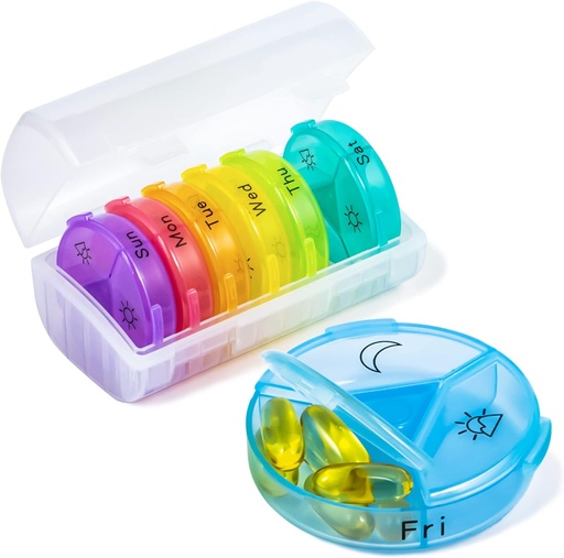 [BRSRMY3YAUARY33J] Weekly Pill Organizer, Chrxbei 3 Times a Day Pill Case Organizers 7 Day, Thickened Travel Pill Box with 21 Large Compartments, BPA Free Medicine Organizer to Hold Vitamin, Supplements, Fish Oils
