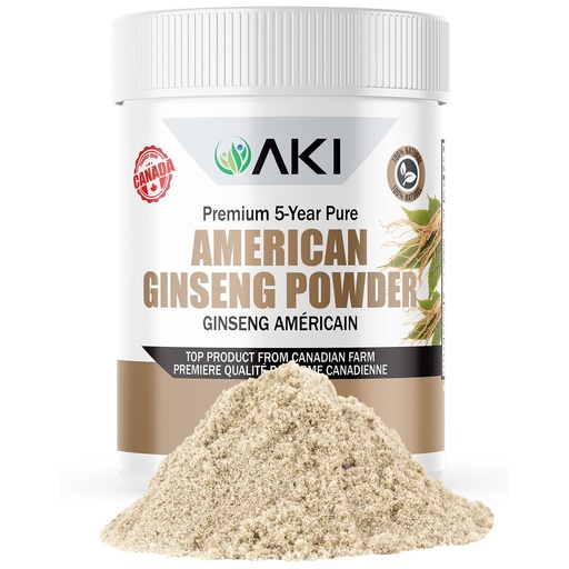 [BRSW2AY3BV6AYGQU] AKI American Ginseng Powder with 4% Ginsenosides - Ideal with Coffee, Beverages Like Smoothies - Pack of 1 (1.5oz/42.5g)