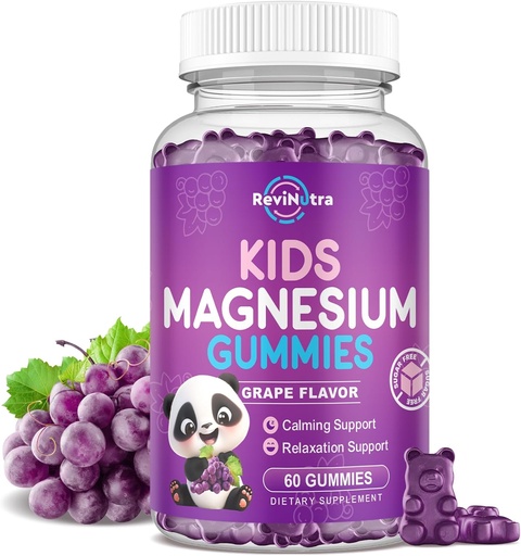 [BRSROCYZDF4AOHY2] Magnesium Gummies for Kids, Sugar-Free Magnesium Citrate Gummies, Great Tasting Calm Magnesium Gummies for Adults & Kids, Support Sleep, Bone & Muscle Health, Nerve Relaxation, 60 Grape Gummies