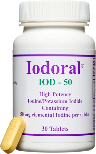 [BRSWIYIZCINQKCL6] Optimox Iodoral 50 mg Supplement - Potassium Iodide Tablets, High Potency Iodine, Supplements for Thyroid Support, Lugol's Iodine Solution - 30 Count