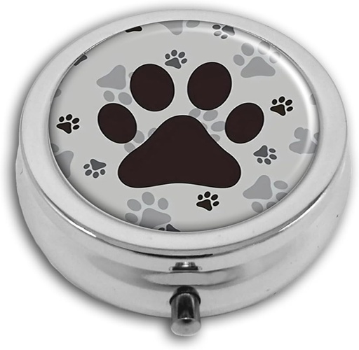 [BRSRAYILAEJQ2CT5] Кутия с хапчета Pocket Purse 3 Отделение Медицина Притежател Travel Pill Case Декоративен кутия Витамин хапчета Организатор Уникален подарък животински отпечатъци Модел