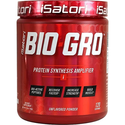 [BRSWIAAZBQNBS2IZ] iSatori BIO-GRO Protein Synthesis Amplifier, for Muscle Recovery & Growth, Enhanced Stimulant Free Pre-Workout & Colostrum Supplement with Bio-Active Peptides- Unflavored (120 Servings)