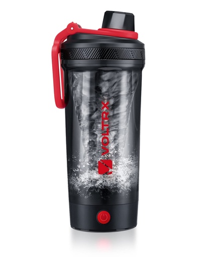 [BRSRMHYFCMJROALU] VOLTRX Shaker Bottle, Gallium USB C Rechargeable Electric Protein Shake Mixer, Shaker Cups for Protein Shakes and Meal Replacement Shakes, BPA Free, Made with Tritan, 20oz, Red