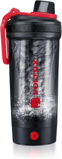 [BRSRMHYFCMJROALU] VOLTRX Shaker Bottle, Gallium USB C Rechargeable Electric Protein Shake Mixer, Shaker Cups for Protein Shakes and Mealاستبدال Shakes, BPA Free, Made with Tritan, 24oz, Red