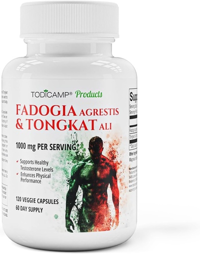 [BRSW2C3QAF4BED3P] Fadogia Agrestis 20:1 con Tongkat Ali 1000mg Complejo Longjack Tongkat Ali Extracto con Fadogia Agrestis 600mg Suplemento - 60 Días Suministro