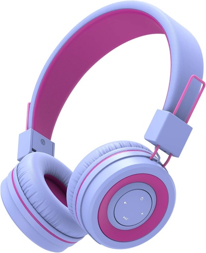 [BRSWYHQOBYFRMYLG] iClever BTH02 Kids Bluetooth Headphones, 93H Playtime, Foldable, Adjustable Headband, Bluetooth 5.4, Kids Wireless Headphones with Microphone for IPad/Tablet/School/Travel, Purple