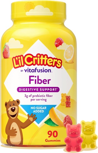 [BRSWI2Y7AQGBYH36] L’il Critters Fiber Daily Gummy Supplement for Kids, for Digestive Support, Berry and Lemon Flavors, 90 Gummies
