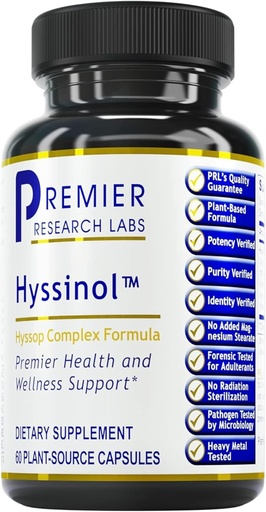 [BRSWIZL2BEGB2DDI] Premier Research Labs Hyssinol - Hyssop Herb, Hyssop Capsules, Wellness Pills with Organic Hysop Dry Herb, Dietary supplement with Green Tea, Antioxidant Support - 60 Vegetarian Capsules