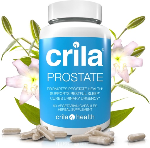 [BRSWGFL3CMNRS3DX] CRILA Suplementos de próstata para hombres - 60 Ct. I Fórmula Natural para Menos Viajes de Baño* &amp; Mejor sueño*, Soporte de próstata patentado con NO Saw Palmetto Extracto " NO Efectos secundarios*