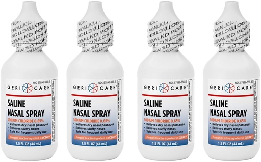 [BRSROAL7DIPQ2EY3] GeriCare Saline Nasal Spray 1.5 FL OZ Увлажняющий хлорид натрия 0,65% (упаковка 4)